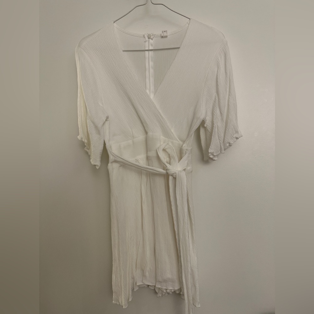 Wrap Style Dress - White